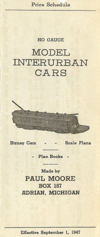 Paul Moore Trolley Car Flier September 1947