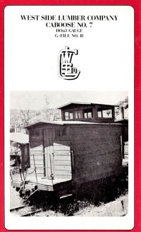 Westside G-File #18 Westside Lumber Company Caboose HOn3