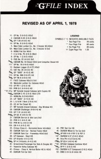 Westside Model G-File Index